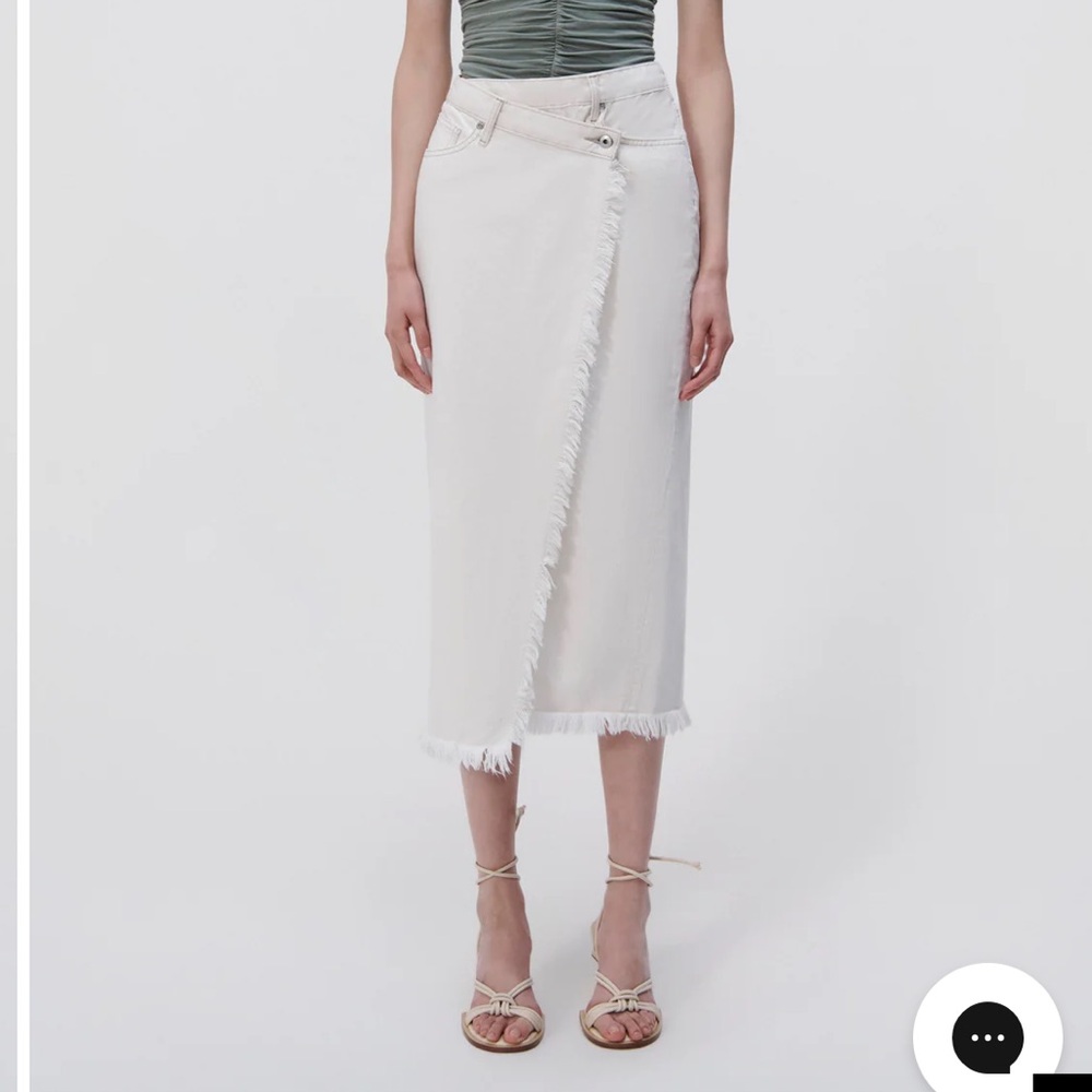 Jonathan Simkhai Piper Denim MIDI Skirt NWOT